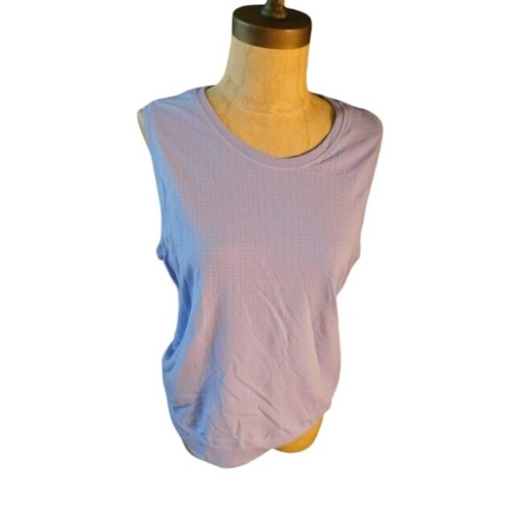 Athleta Size L Large Periwinkle Perforated Athletic Tank Style Top - Picture 1 of 3